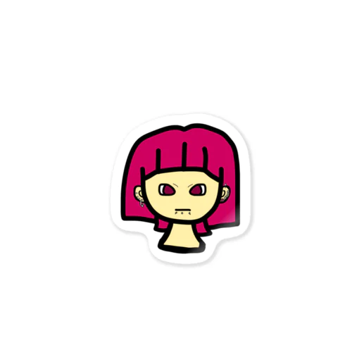 ピンク髪女の子 Sticker