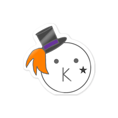 白玉・K・餡蜜ステッカー（・K・マーク大） Sticker
