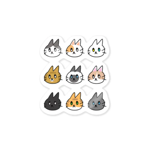 ねこねこにゃんこ ステッカー