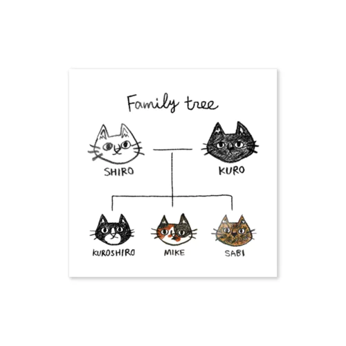 family tree -にゃんこの家系図- Sticker