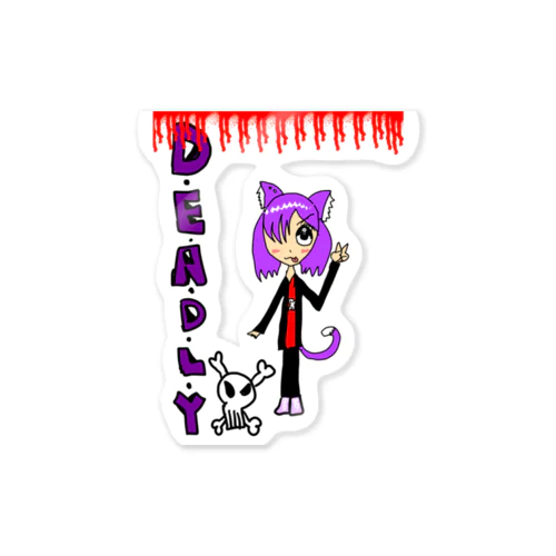 Deadly-cat クリアファイル✌️And sticker 스티커