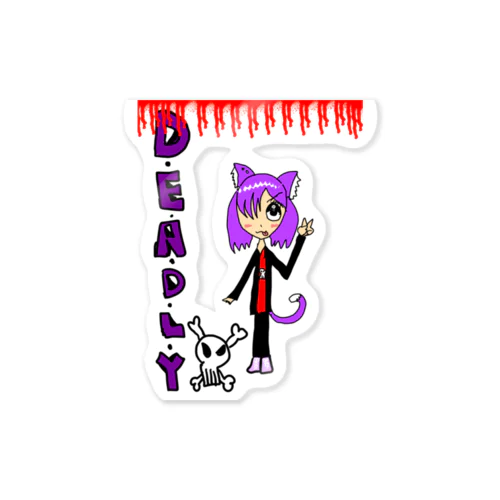 Deadly-cat クリアファイル✌️And sticker Sticker