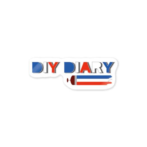 DIY daily - logo Tricolor ステッカー