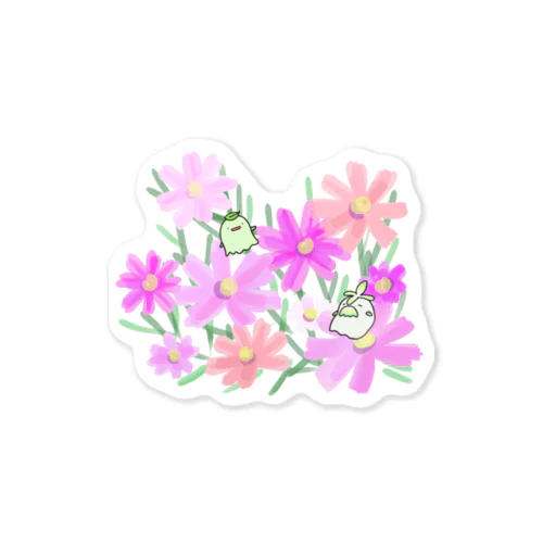 長老と秋桜 Sticker