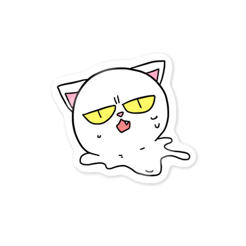 とけるしろねこ Sticker