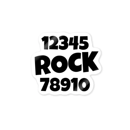 12345ROCK7890 ROCK斜めver Sticker