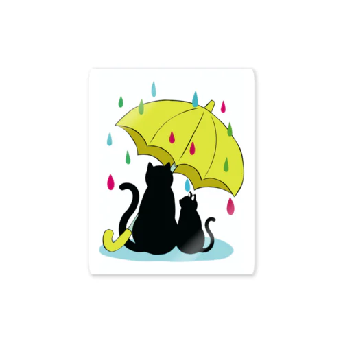 猫の雨宿り Sticker