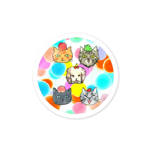 猫ちゃん😺兎ちゃん🐰のフルーツ狩り Sticker