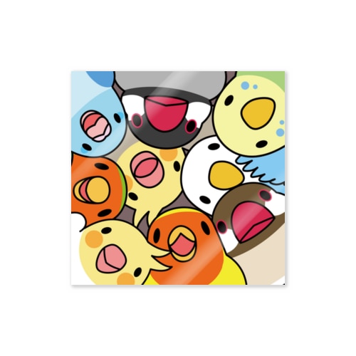 みっちりむっちり過密鳥まみれさん【まめるりはことり】 Sticker