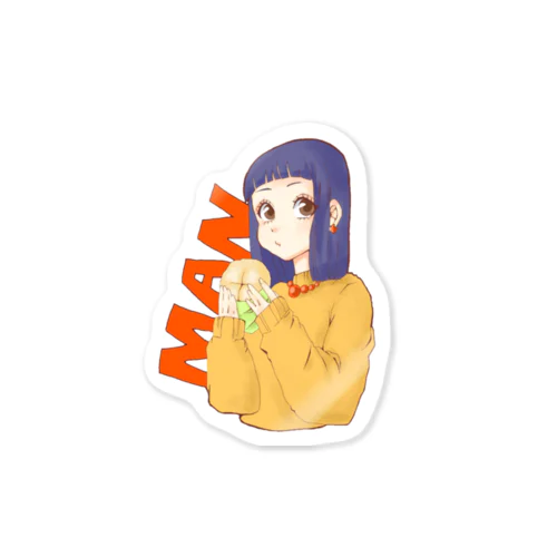 饅(まん)をたべる Sticker