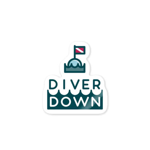 Diver Downステッカー ステッカー