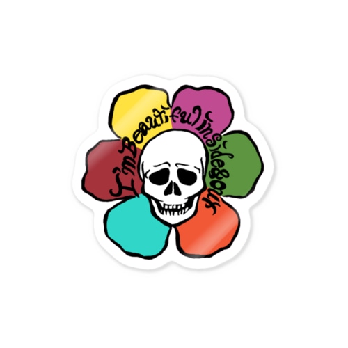 Hippie skull face (normal) Sticker