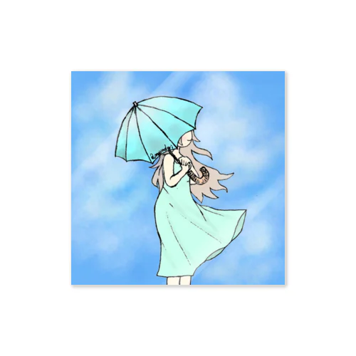 parasol girl Sticker