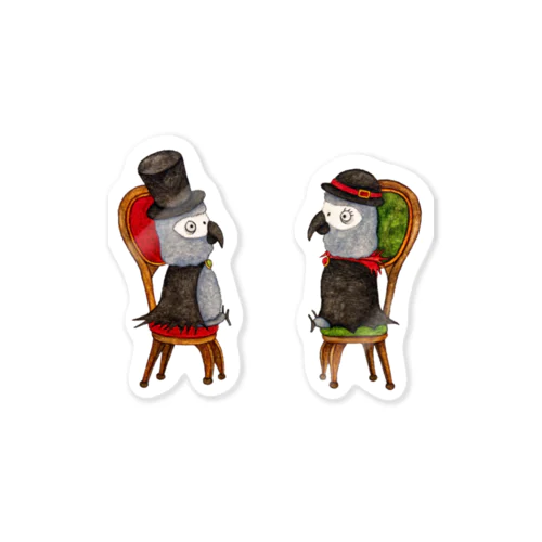 ヨウム男爵とヨウム婦人 Sticker