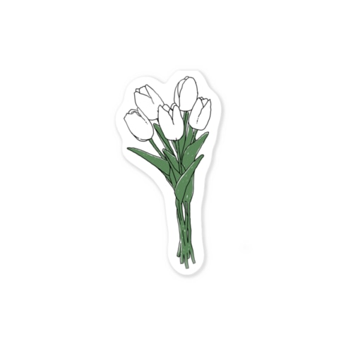 チューリップ 白 Sticker