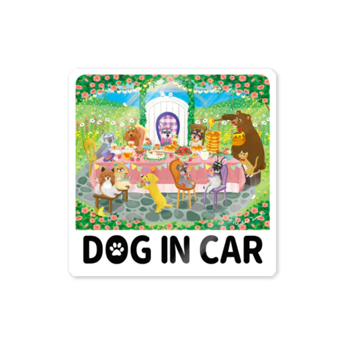 DOG IN CAR 秘密のお茶会 Sticker