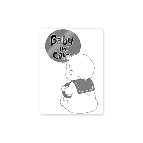 Baby in car ステッカー Sticker