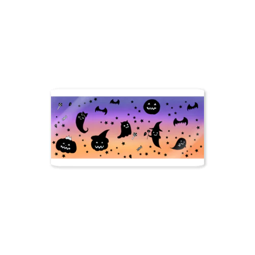 おばけパレード グラデ空 Sticker