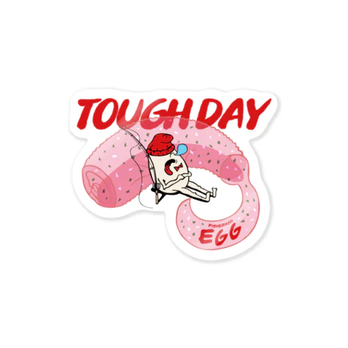 EGG YUDETAMA TOUGH DAY Sticker