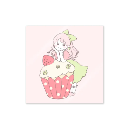 いちごカップケーキ Sticker