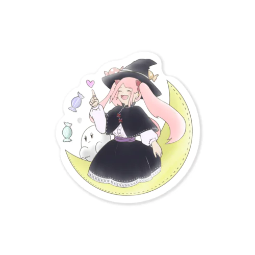 10月魔女っ子ステッカー Sticker