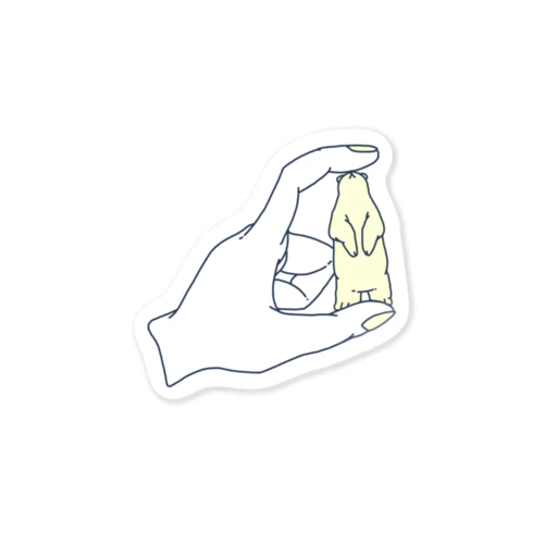 白熊と挟む手 Sticker