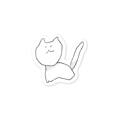 右手で描いた猫 ステッカー