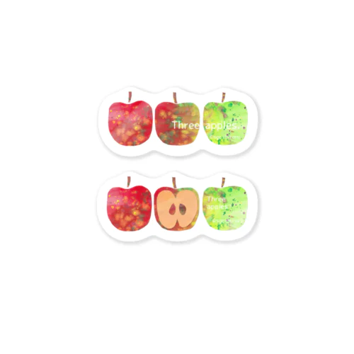 Three apples. Sticker