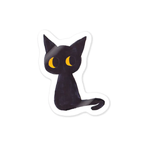 黒猫ムーン ステッカー