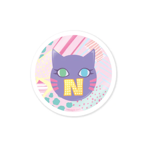 N猫♡パープル ステッカー