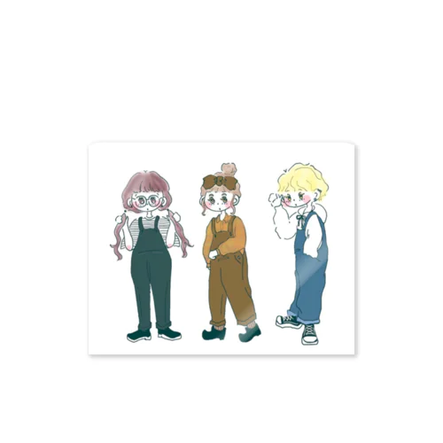 オーバーオール女子 Sticker