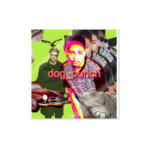 dog_punch Sticker