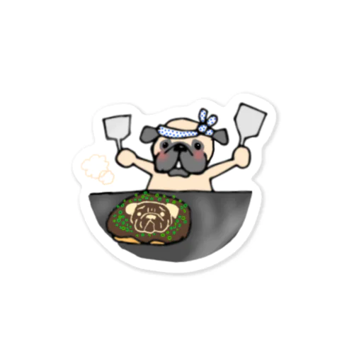 お好み焼きパグちゃん Sticker