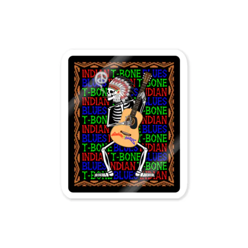 Indian T-Bone Blues Sticker