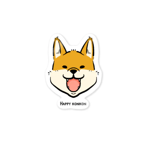 Happy konkon 狐 Sticker