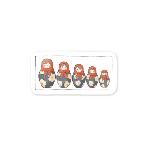 ５つ子マトリョーシカ Sticker