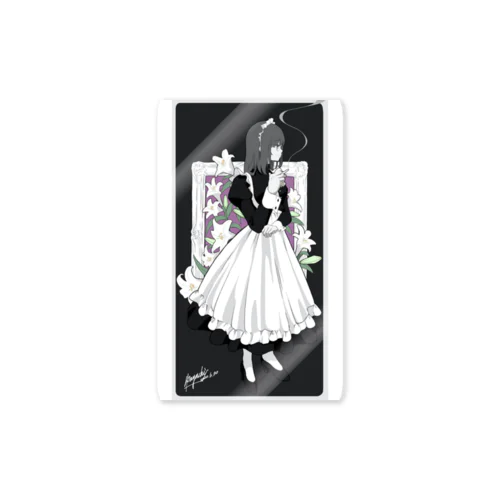 chill-maid-lily Sticker