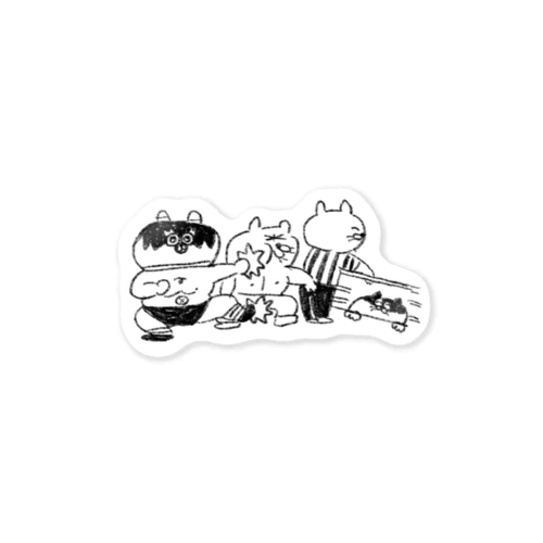 ねこちゃんレスラー Sticker