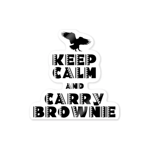 KEEP CALM AND CARRY BROWNIE2 ステッカー