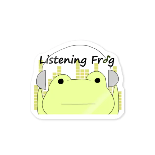 Listening Frog Sticker