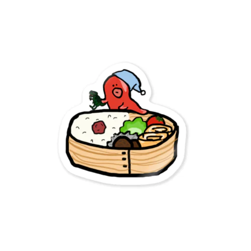 お弁当箱に帰るタコちゃん Sticker