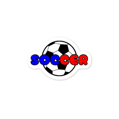 サッカーボール柄（赤/青） Sticker