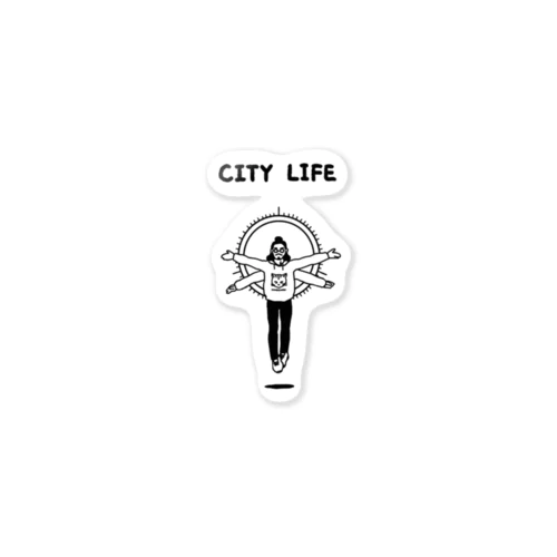 city life / Shrimp leftover circle ステッカー