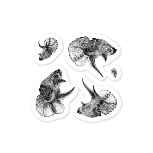 Triceratops prorsus growth series Sticker