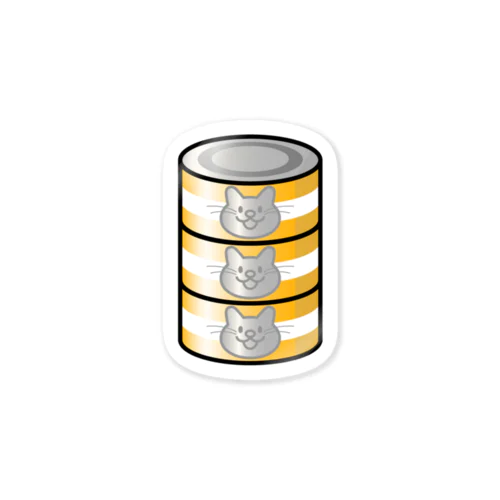 金のネコ缶（3個パック） Sticker