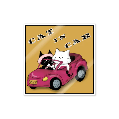 Cat In Car Sticker