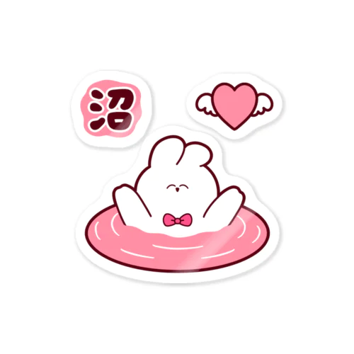 推しの沼♡うさちゃんステッカーセット(pink) Sticker