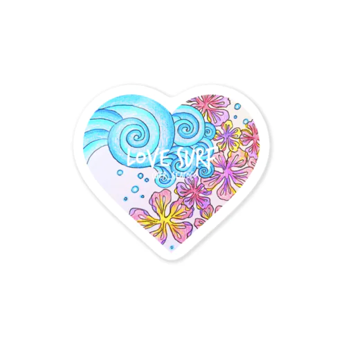 ❤️love surf❤️wave ステッカー Sticker