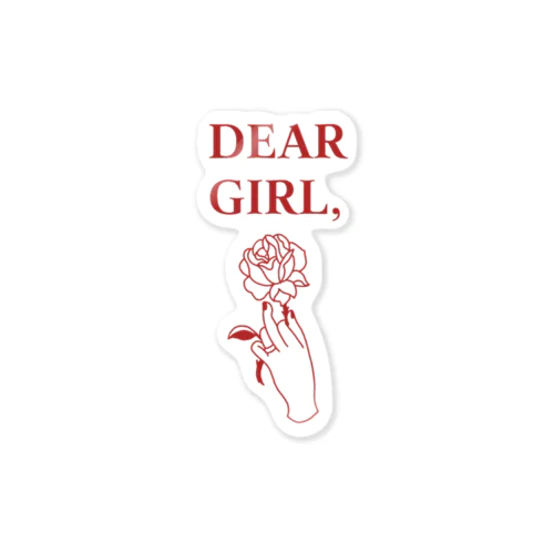dear girl, red logo ステッカー