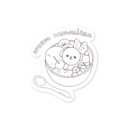 cream wanmitsu Sticker